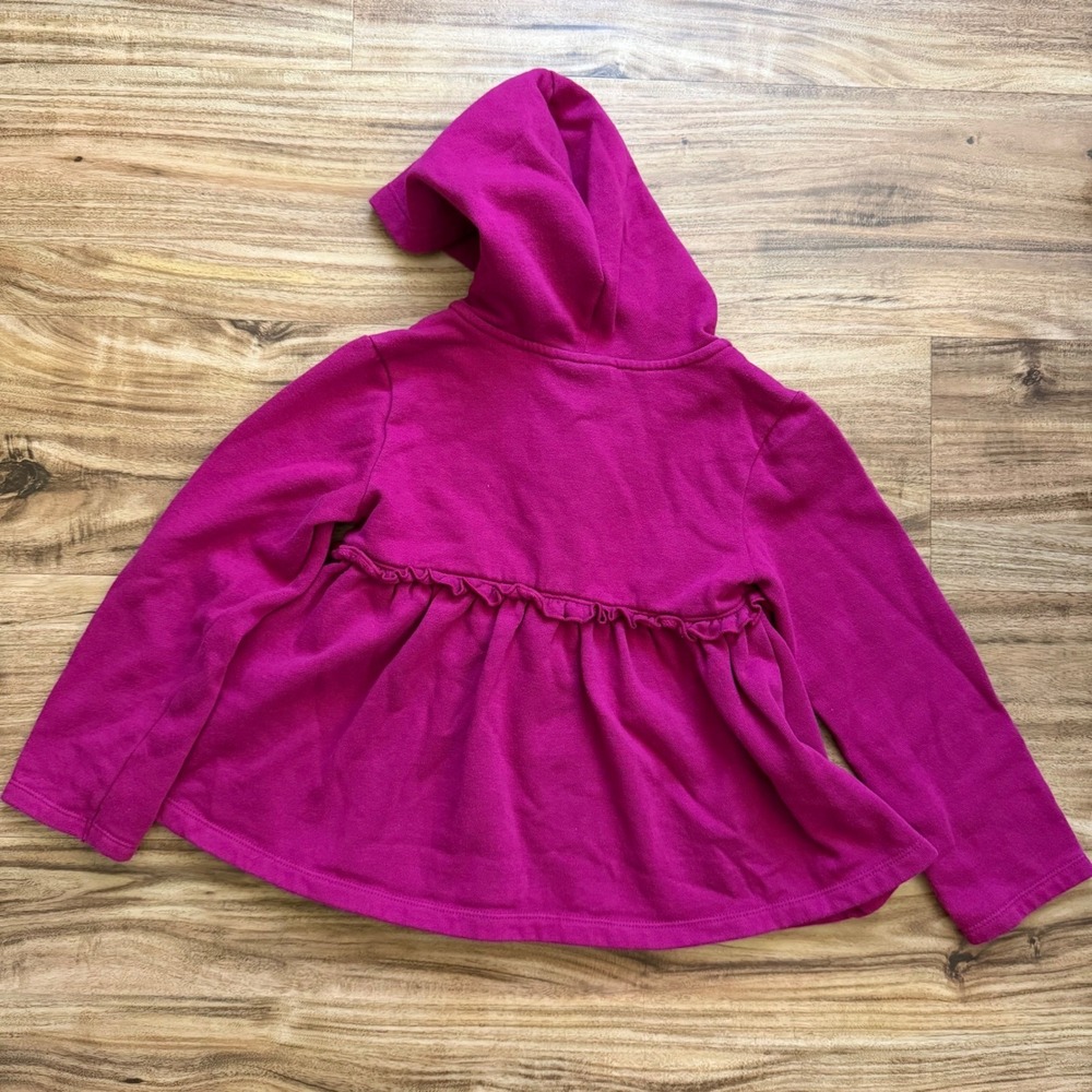Calvin Klein Berry Cotton Girls Hooded Sweater, coat Size 6, ruffled - Picture 4 of 6